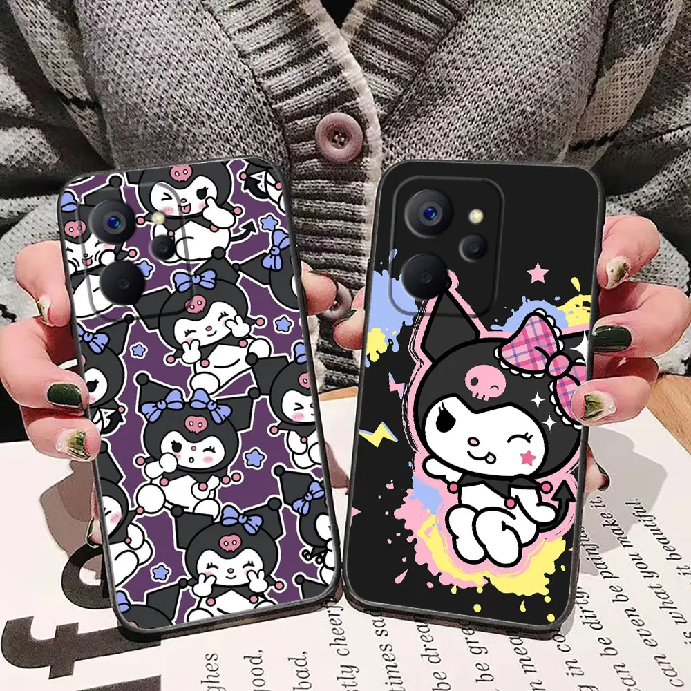 Lovely Cat Kuromi Cover Phone Case For OPPO Realme 13 12 11 10 9 9i 8 8i 7 7i 6 5 5i 3 Pro Plus TPU Case Funda Capa Shell