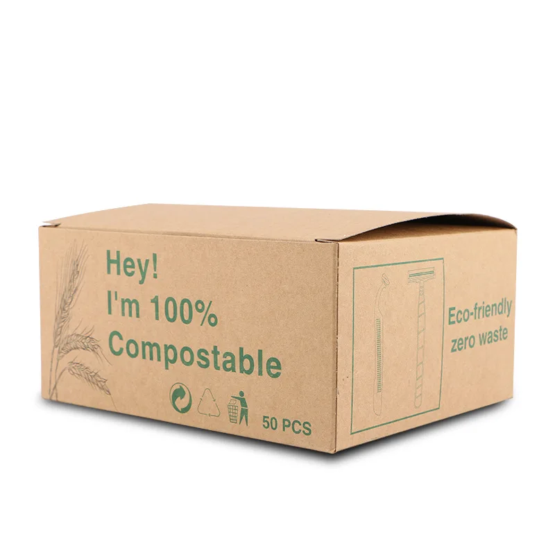 Biodegradable Disposable Shaving Razors 20-50PCS Twin Blade Compostable Razors for Tattoo Artist Skin Prep and Hair Removal - view 5
