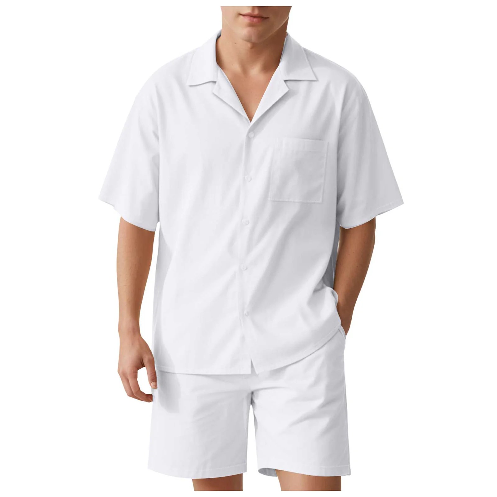 

Mens Slim Fit Suit Men's Loose Casual Beach Short Sleeve Shirt Pocket And Shorts Set Penguin Jackets