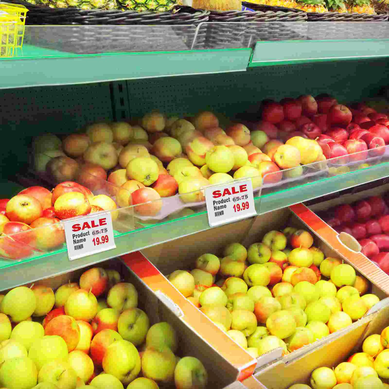 60 Pcs The Sign Stand Supermarket Label Show Rack Display Shelves Price Tag Holder Pvc Frame