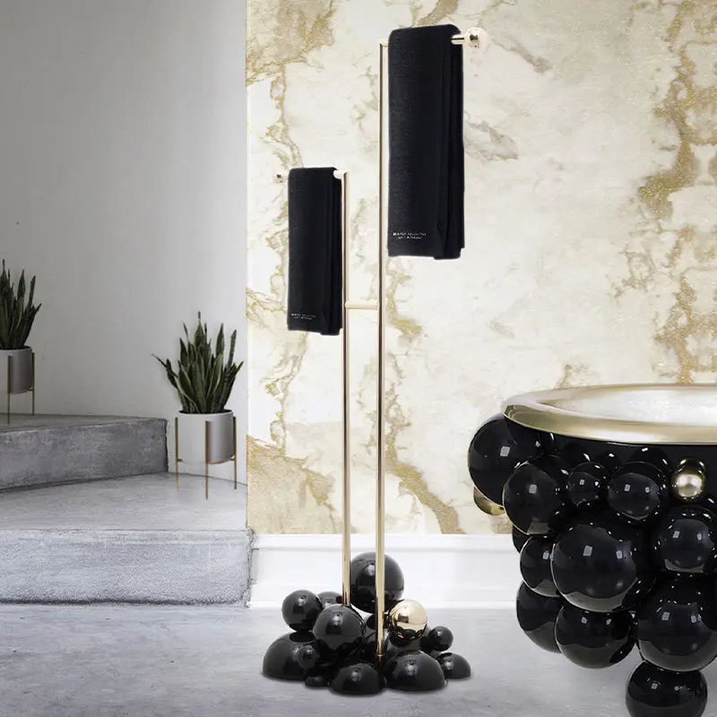 

Villa Hotel Luxury Bathroom Furniture Stainless Steel Freestanding Towel Rack