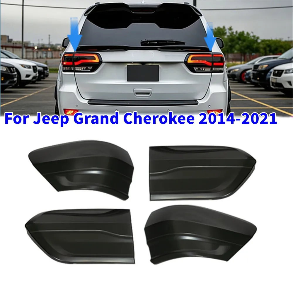

4Pcs For Jeep Grand Cherokee 2014-2021 Car Exterior Tail Light Brake Lamp Guard Trim Protector Decoration Cover Smoked Black