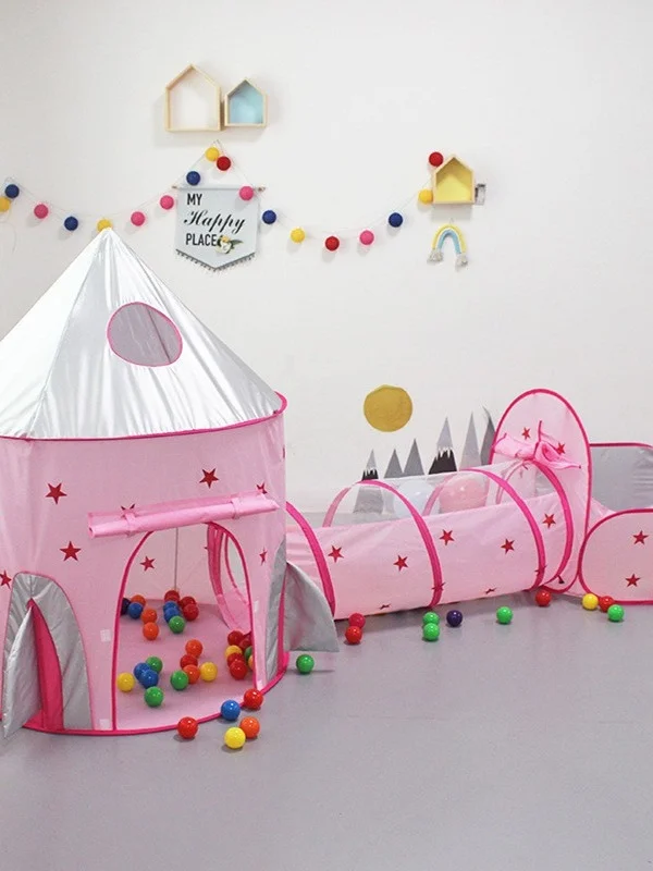 Neues Kinderzelt-T-Stück-Set, Haftunnel, Spielhaus, Babyspielzeug, grenzüberschreitende weiche Spielausrüstung für Kinder