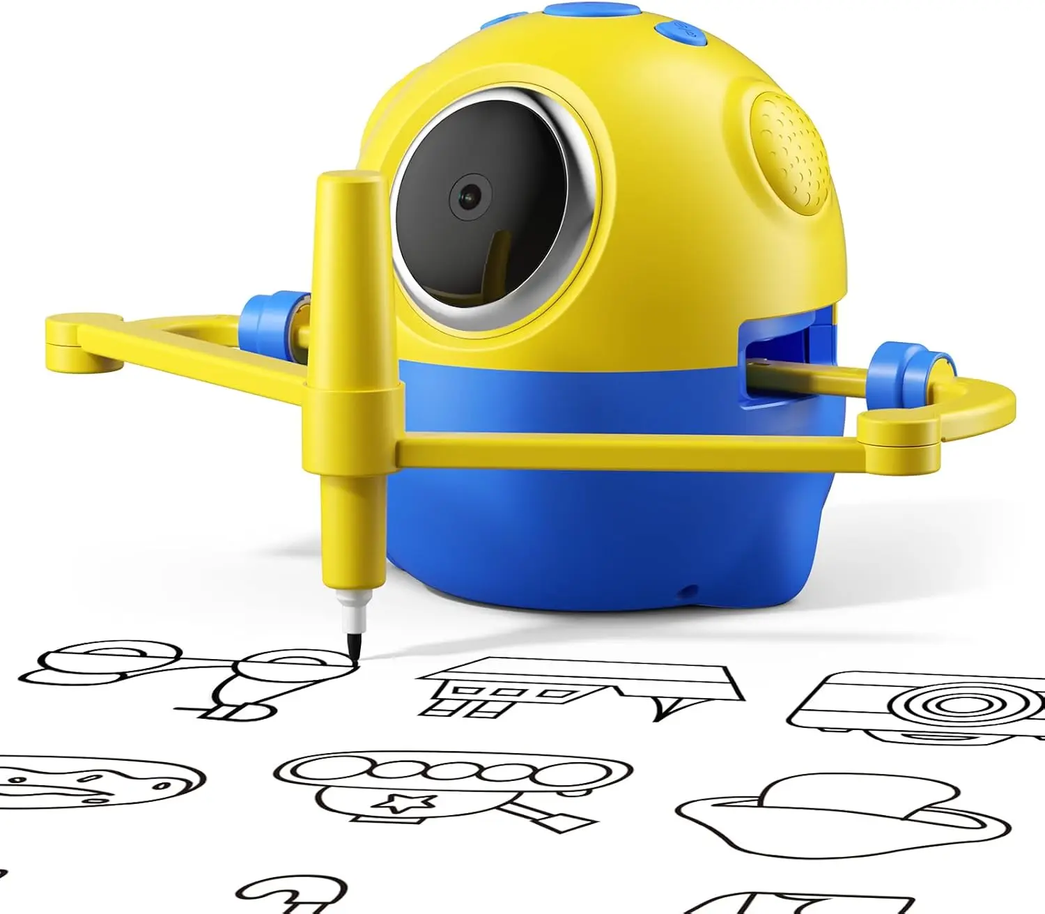 

Interactive Drawing Robot for Kids with Camera & 150 Cards, Educational Montessori Toy Ages 3+, Birthday Gift Yellow