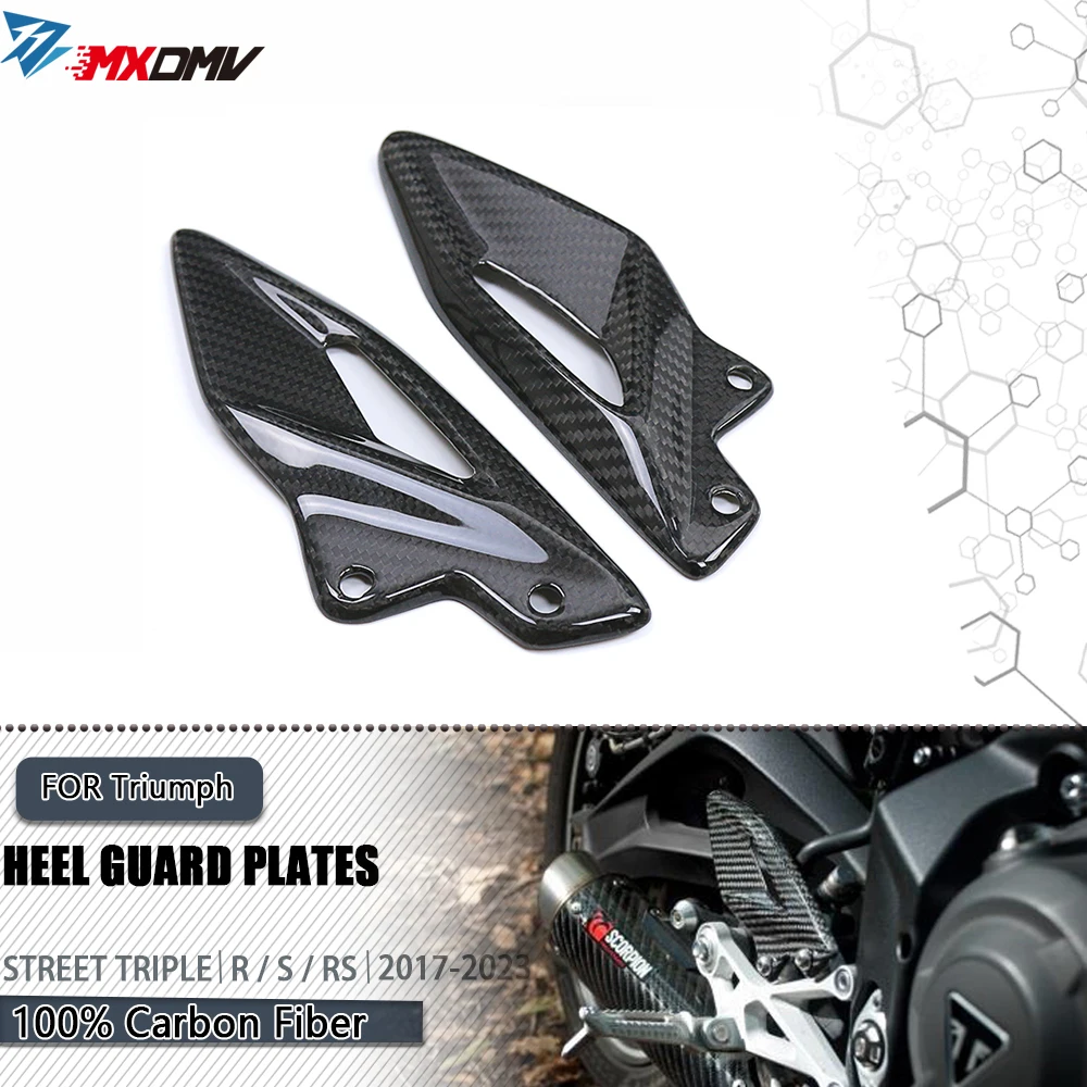 

Fit Street Triple R Foot Peg Heel Plates Guard Protector For Street Triple S RS Carbon Fibre Pedal Footrest Protection Cover