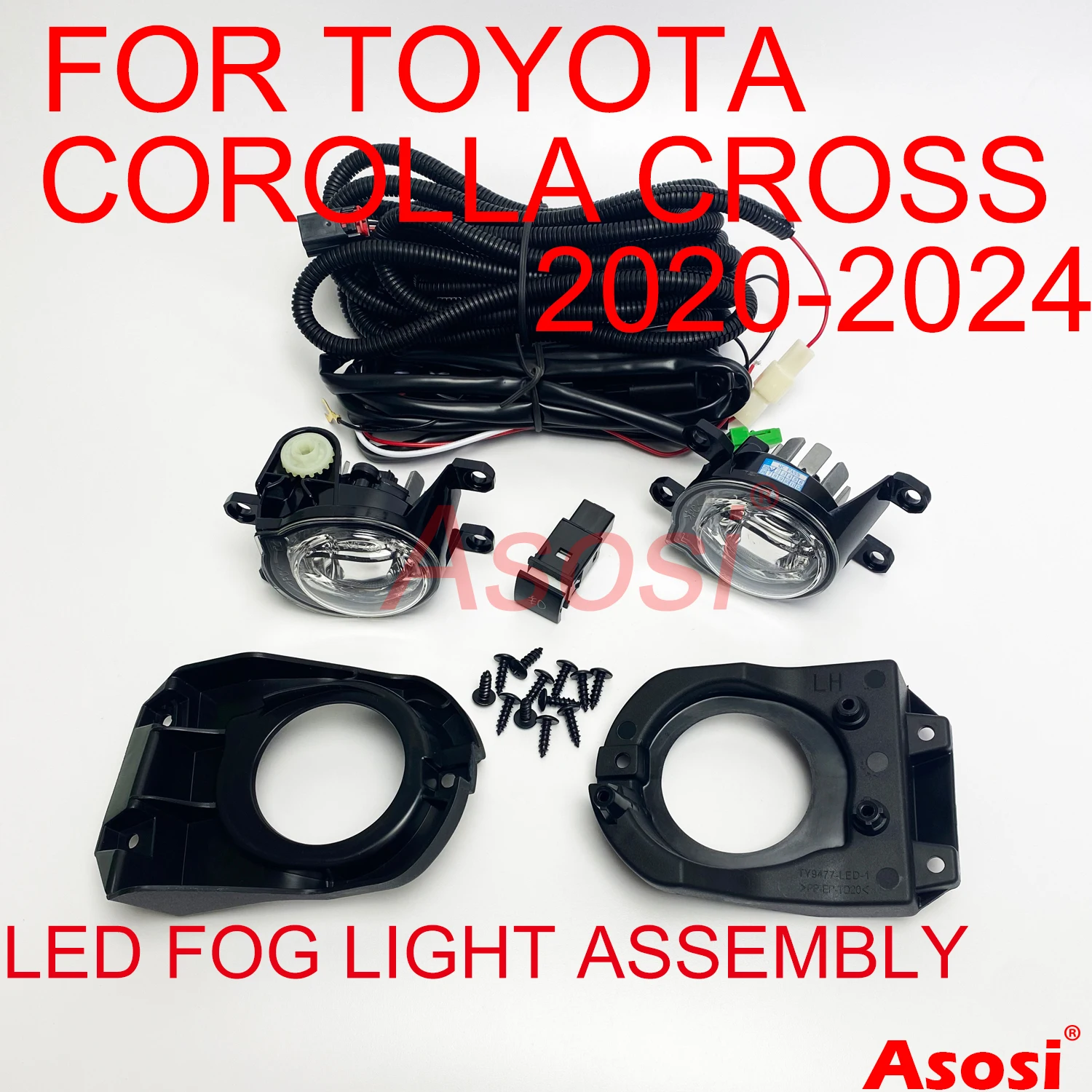 

Fog Lights Assembly Spot Driving Lamps For Toyota Corolla Cross 2023 2022 2021 Set With LED Bulb Switch Wire Harness Bracket