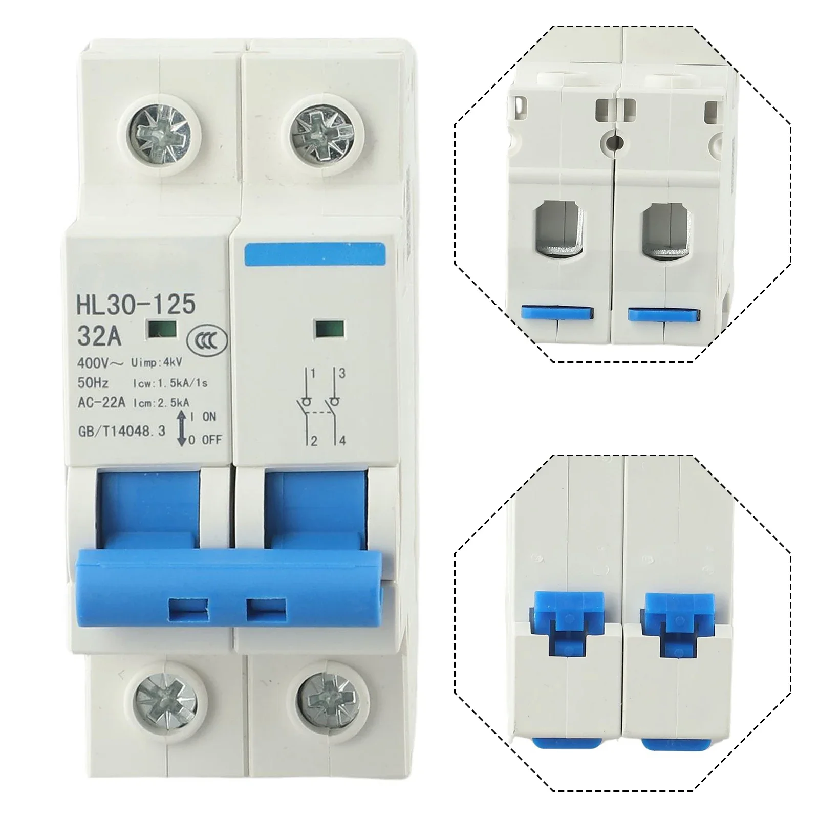 

Isolating Switch HL30-125 2P 400V Small Household Circuit Breaker 32A/63A/80A/100A Isolating Switch 2P Circuit Breakers