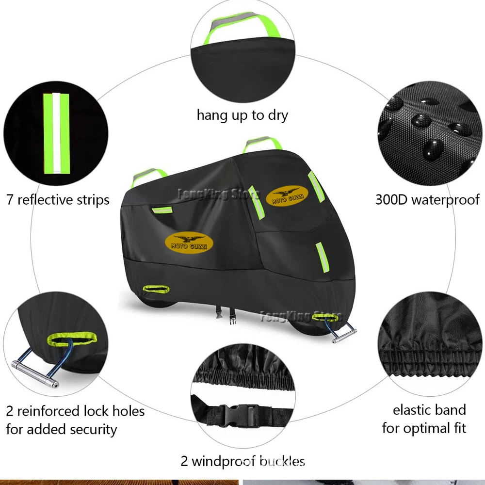 For MOTO GUZZI V7 V9 V85TT V100 Motorcycle Cover Waterproof Outdoor Scooter UV Protector Rain Cover