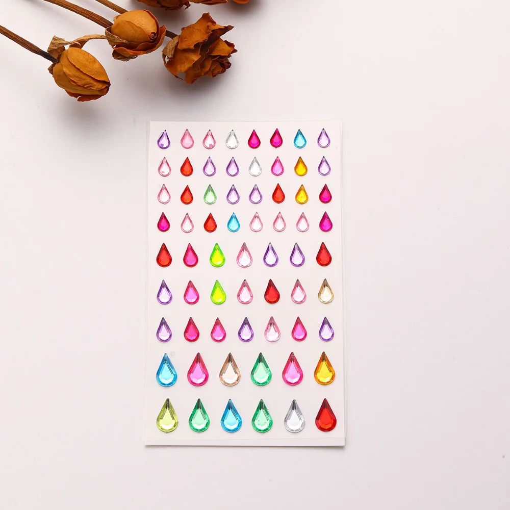 3D Colroful Christmas Face Gem Tattoos Stickers Hollow Acrylic Face Stickers for Festival Makeup Temporary Tattoo Sticker