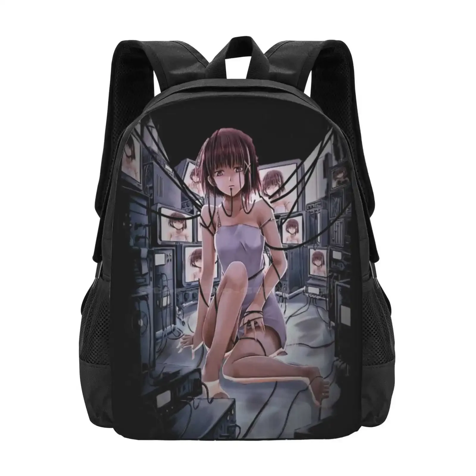

Lain Iwakura-Serial Experiments Lain Backpack For Student School Laptop Travel Bag Serial Experiments Lain Virtual Girl Iwakura