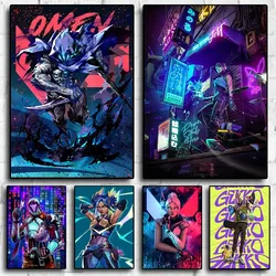 Anime Online Game Valorant Poster Neon Canvas Wall Art Kawaii Game Room Decor Reyna Jett Gaming Gamer Aesthetic Gift Painting