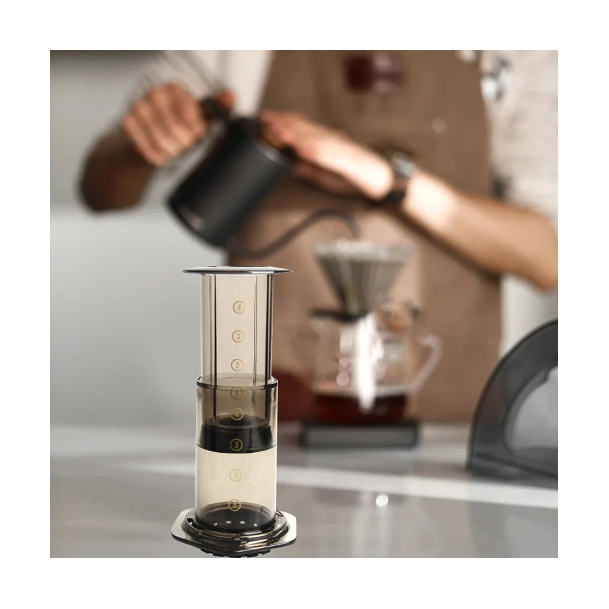 A14G-إبريق قهوة محمول مخمر يدويًا وعاء ضغط فرنسي ضغط يدوي مرشح بالتنقيط لمكتب المنزل والسفر مخيم صانع القهوة