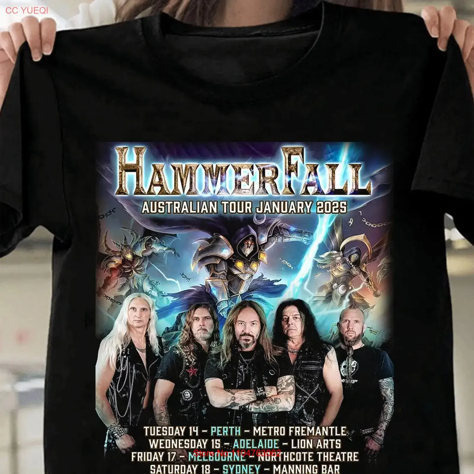 NEW Hammerfall Band Tour 2025 For Fan T shirt QT308 vintage Washed Casual Slightly Stretched Stylish homme streetwear Soft