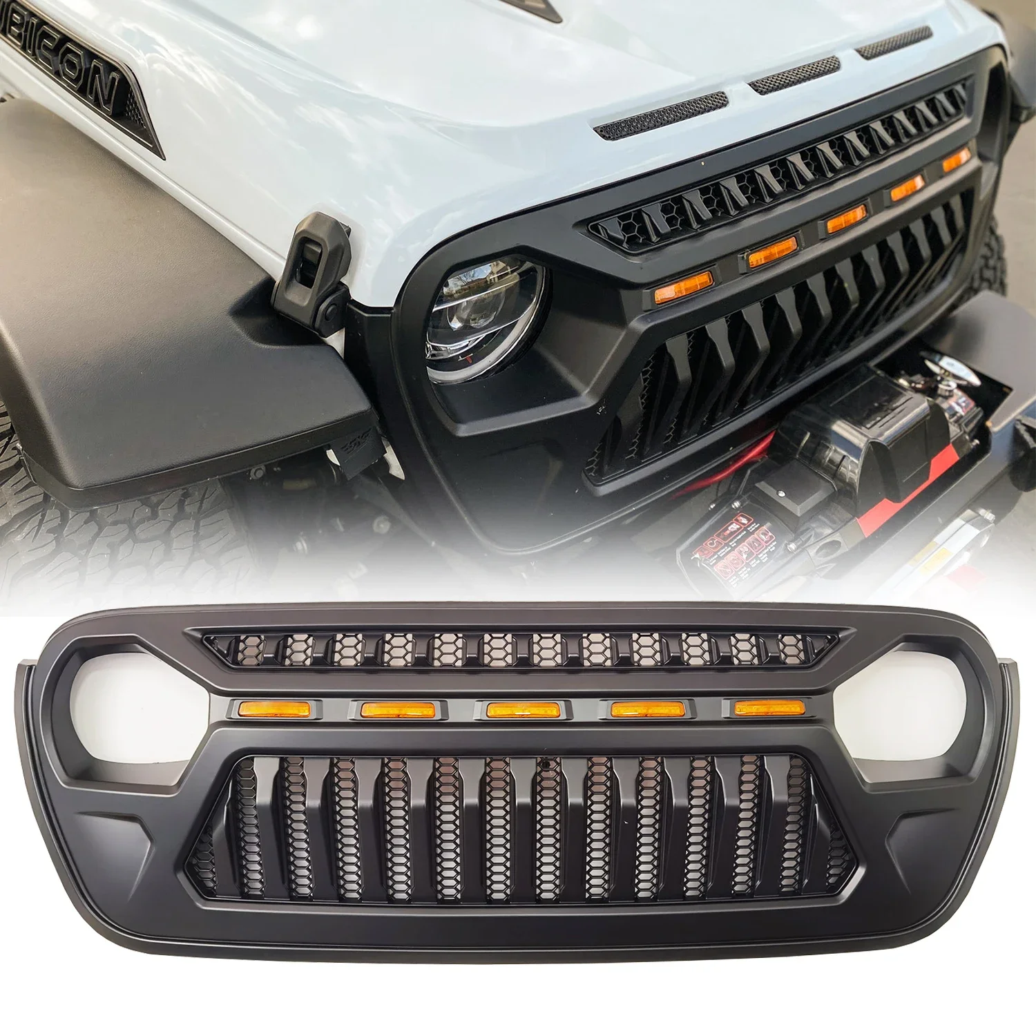 Spedking hot selling for JL JT accessories 4x4 offroad Front car Grille For JEEP WRANGLER Gladiator