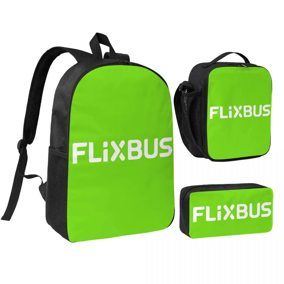 

Flixbus Backpack Student BookBag School Bag Shoulder Bags 3ps Insulated Lunch Bag Pencil Case