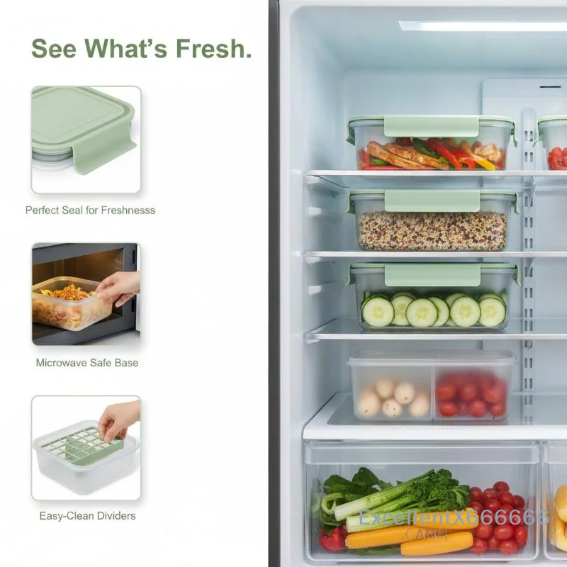 Food Storage With Compartments - Detachable Multi Compartment Food Storage Box