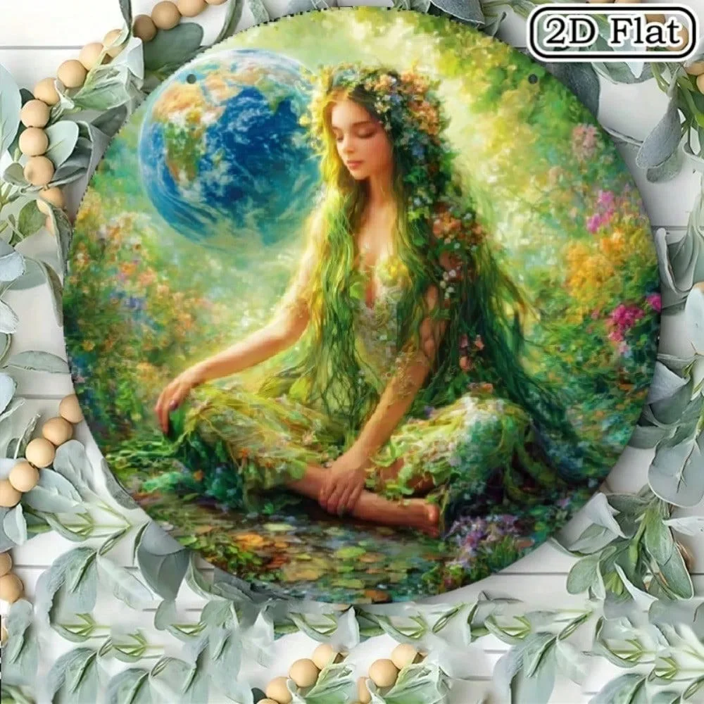 

Goddess Gaia Wall Art Aluminum Print - Greek Mythology Decor, 8x8 Inches Home Office Wall Sticker