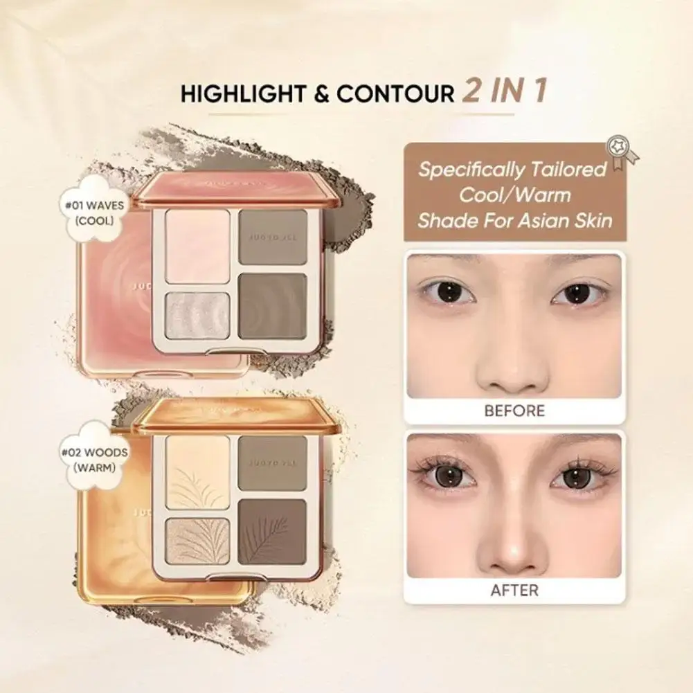 4-in-1 Contour High-Light Repair Complex Disc Matte Powder Concealer Shiny Shadow Nose High-Light Three-dimensional Disc W1B5