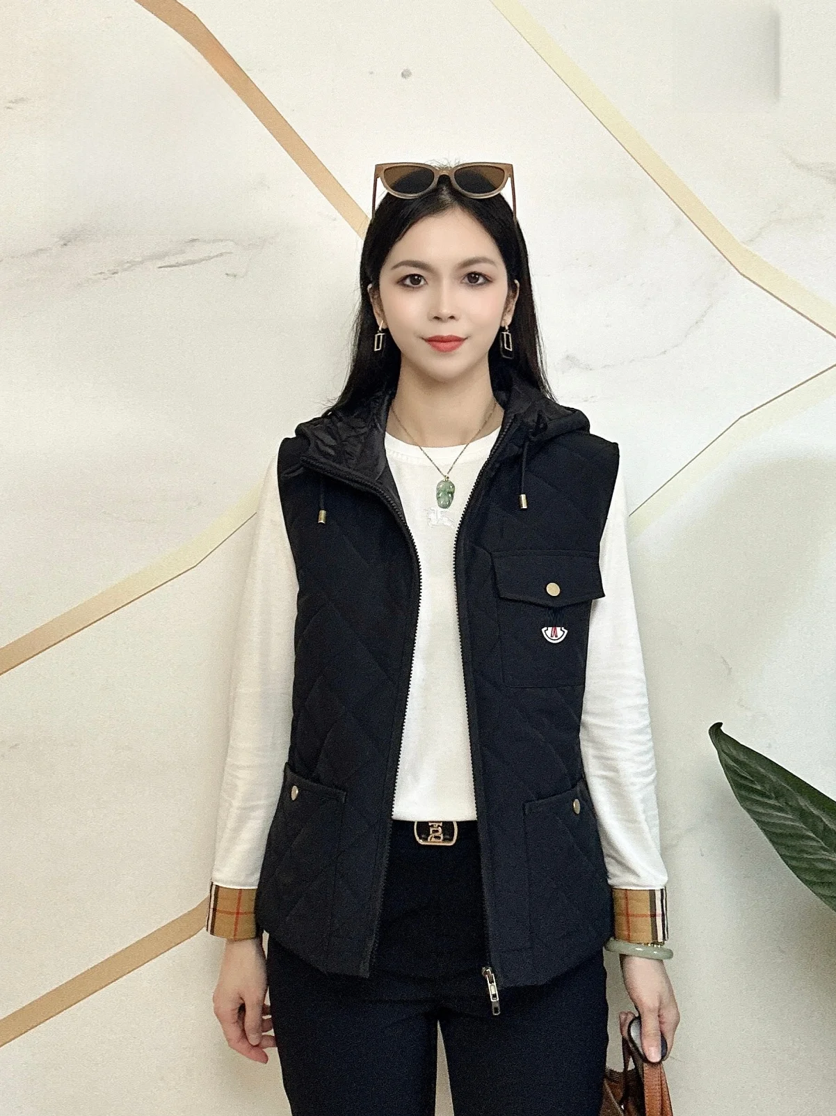 

Легкий женский хлопковый жилет с капюшоном для осени и зимы, без рукавов, верхняя одежда для повседневной носки BET Commute Sle