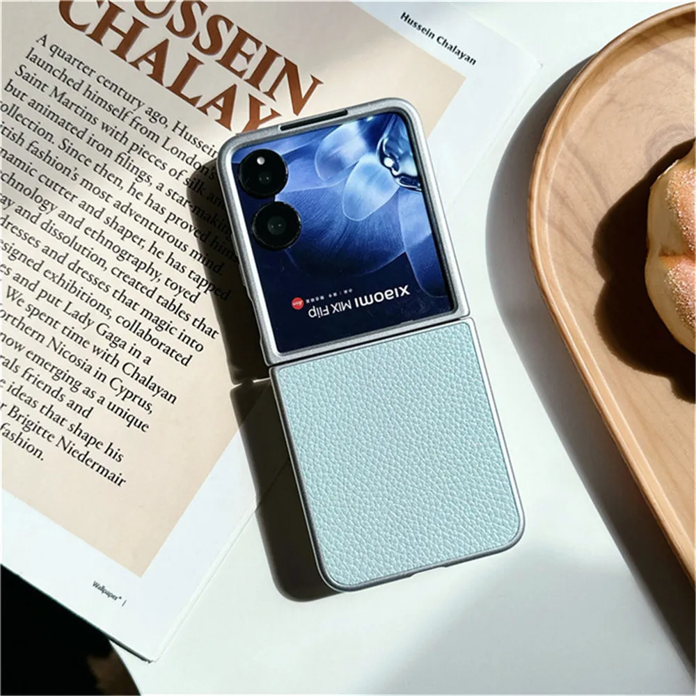 Fashion Lychee Pattern Plated PC Leather Case For Xiaomi Mix Flip Case Mix Flip Cover