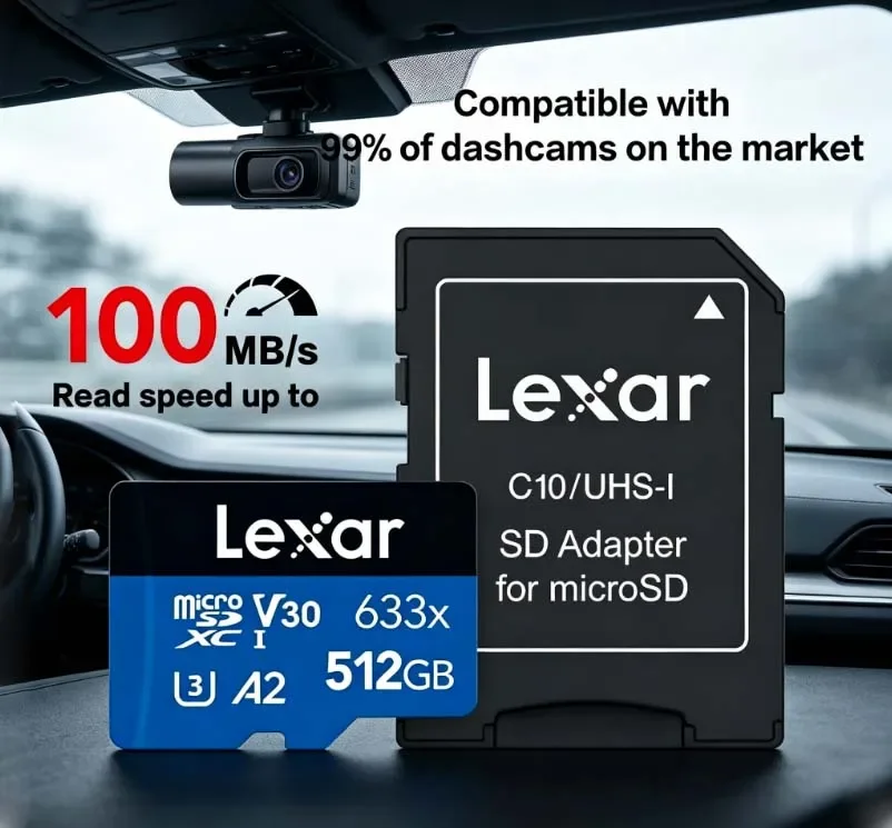 Lexar 633X Micro SD Card 128GB 64GB 32GB Memory Card SDHC/SDXC UHS-I Class 10 Blue Flash Cards TF Cards Dashcam Camcorder