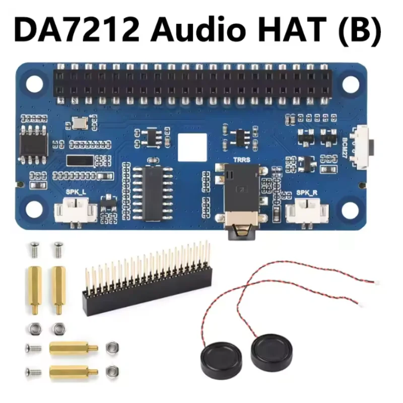 DA7212 I2S Audio HAT Type B Raspberry Pi, Stereo Encoding/Decoding, Onboard Speaker Headers And EEPROM Chip