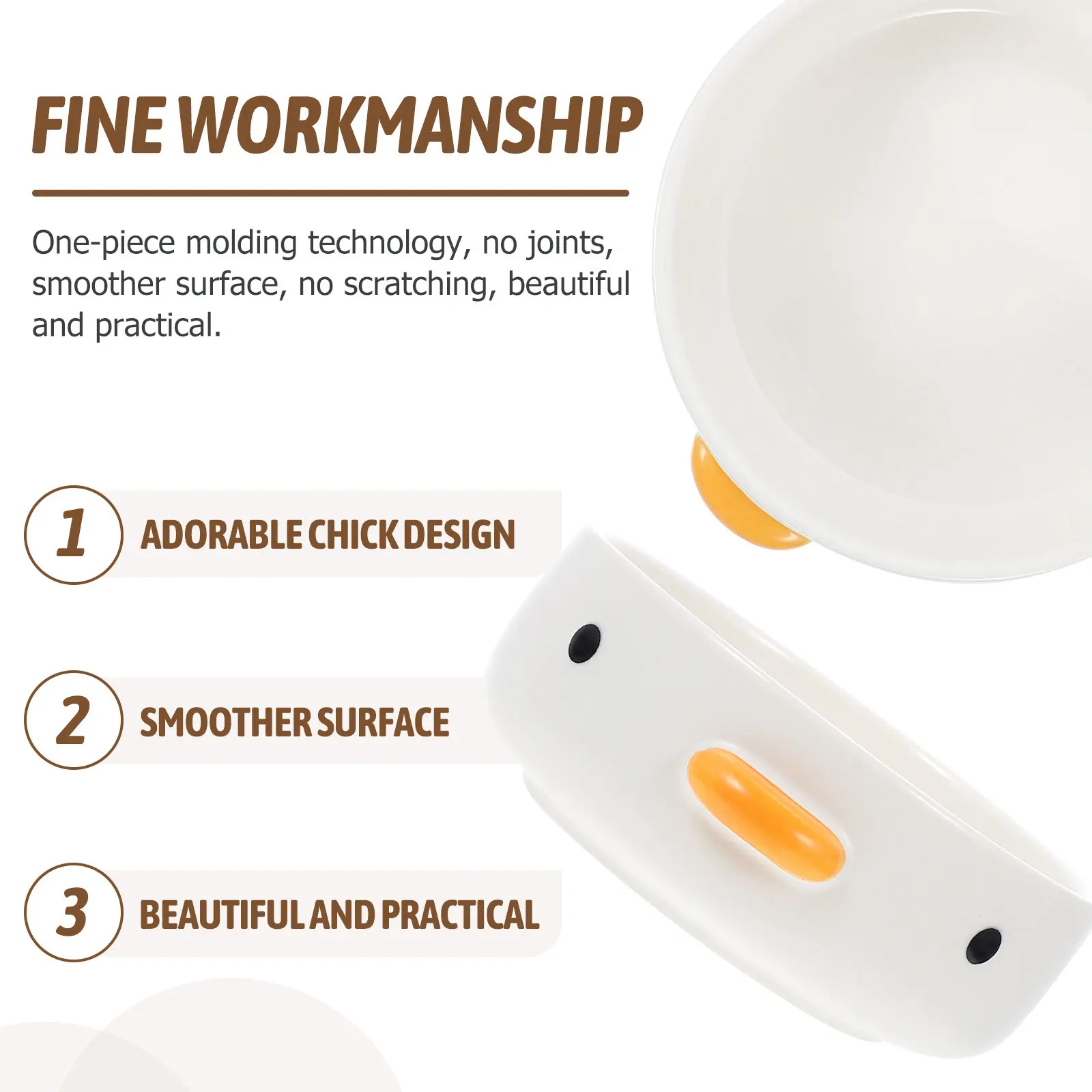 Cute Chick Design Ceramic Dessert Bowl for Home Kitchen Restaurant Use Multi-Function Snacks Fruit Salad Ice Cream Serving Bowl