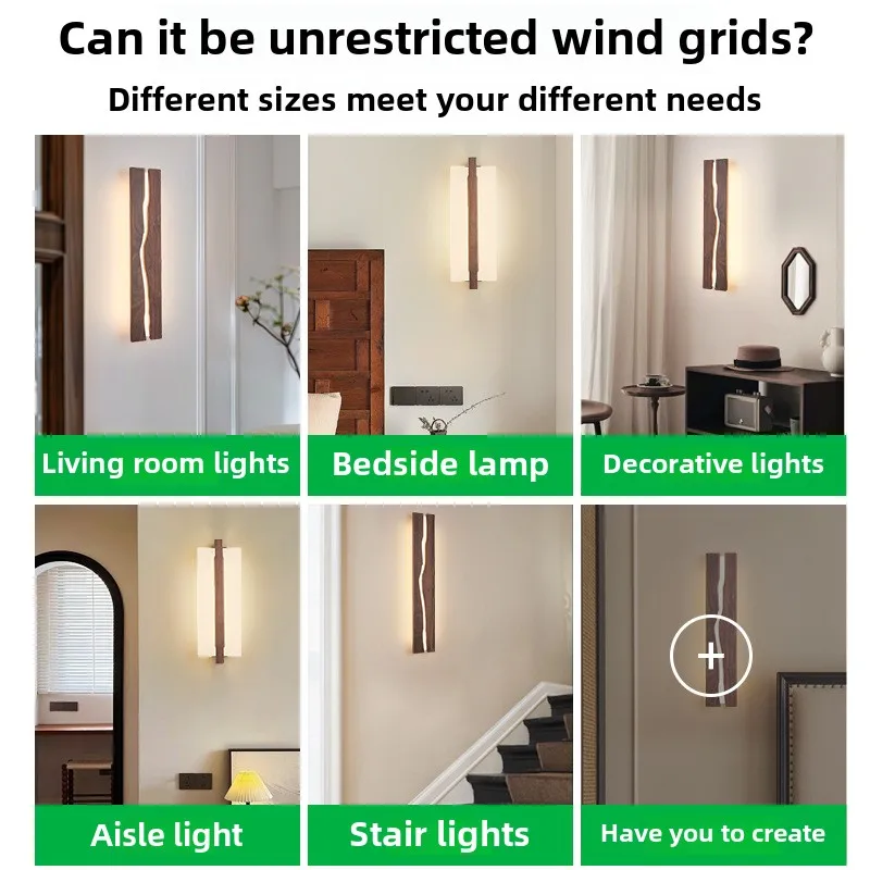Настенный светильник для коридора, 202520, ретро, винтажный, прикроватный светильник для спальни, черный орех, дерево, античный стиль