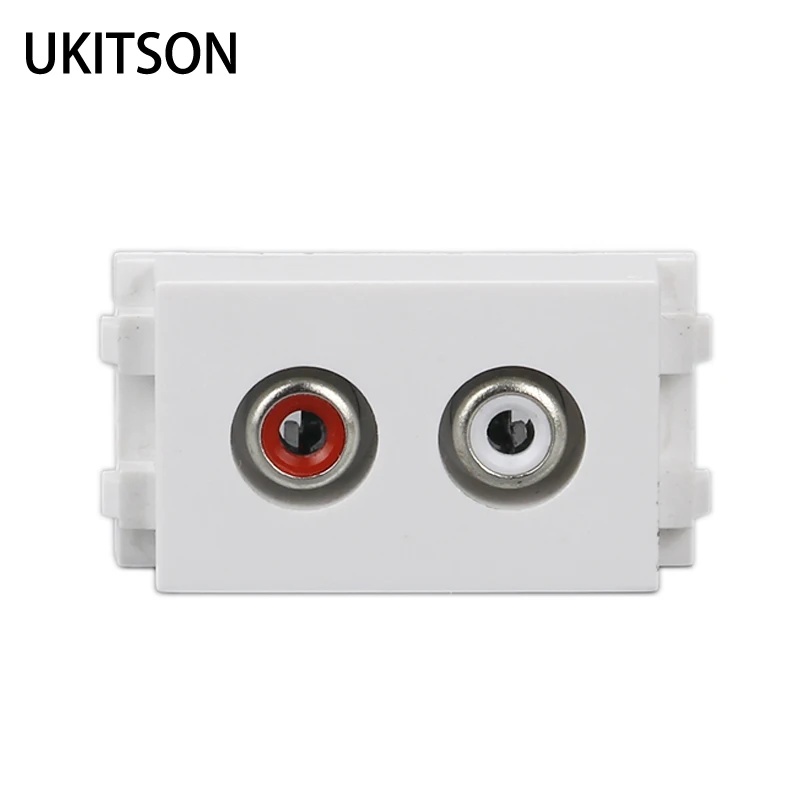 Audio Sound RCA Jack Slot Module White Red Color Socket 23x36mm For Hifi Acoustic Adapter Amplifier DVD Connector