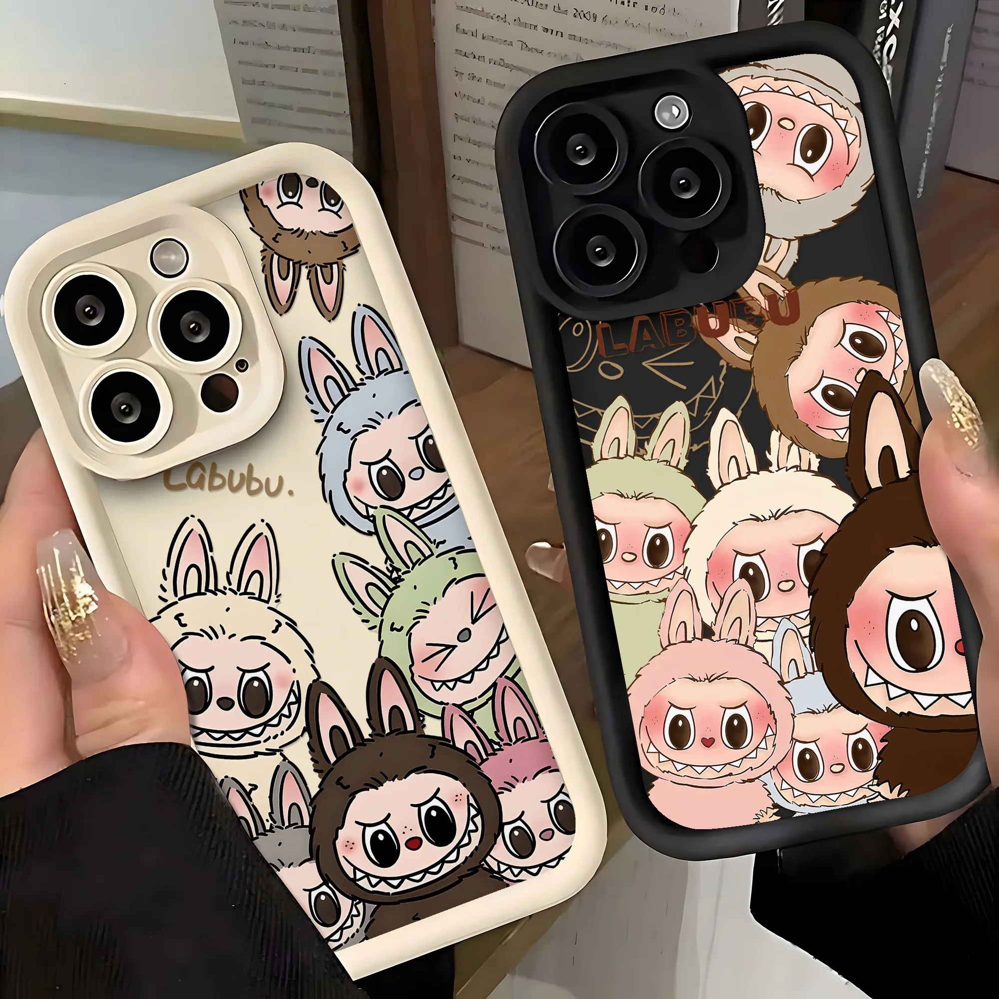 Kawaii labubu dos desenhos animados nova capa de telefone quente para oppo a5 a7 a16 a17 a38 a53 a54 a55 a58 a72 a74 a76 a78 a94 a98 4g 5g y2k capa