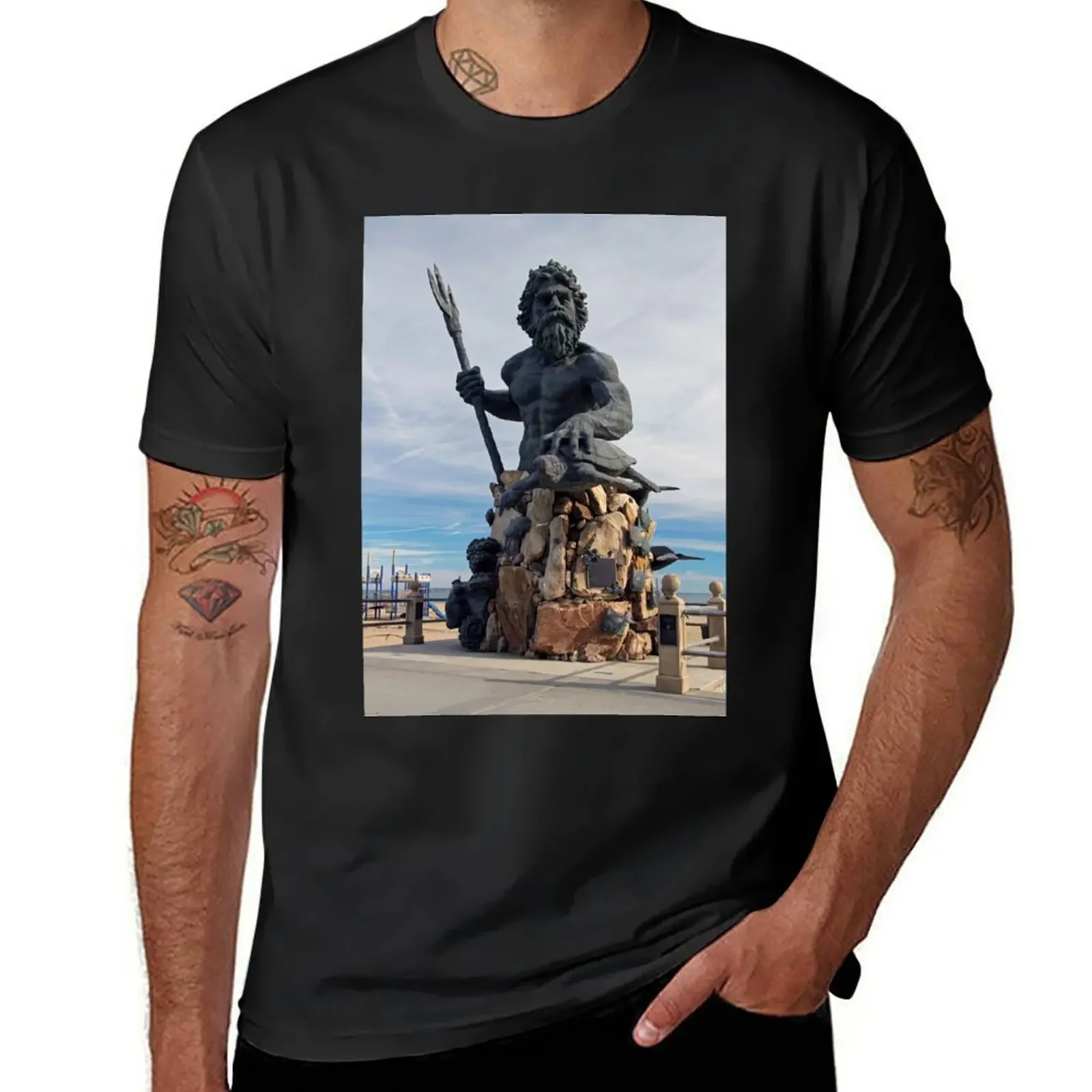 King Neptune, Virginia Beach, Virginia, USA T-Shirt oversized quick-drying korean fashion T-shirt men