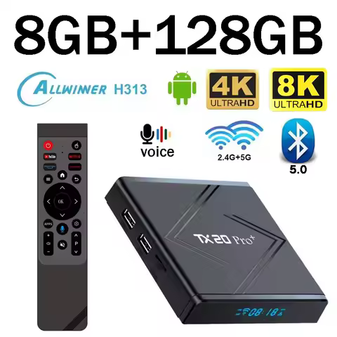 TX20 Pro+ TV Box Android up 24 HD 4K 8K Dual WiFi 4G 5G Allwinner H313 Quad Core BT5.0 Video Smart Media Player 8GB 128GB iptv