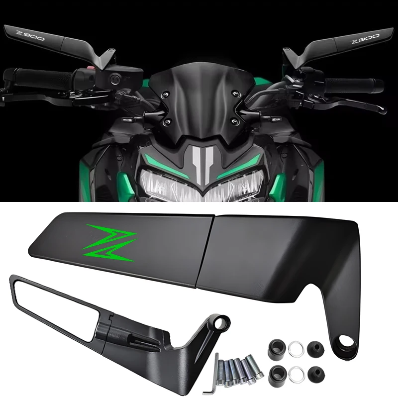 Espejos de alas invisibles para motocicleta, Kits de espejos ajustables para Kawasaki Z900, Z650, 2021, 2022, 2023