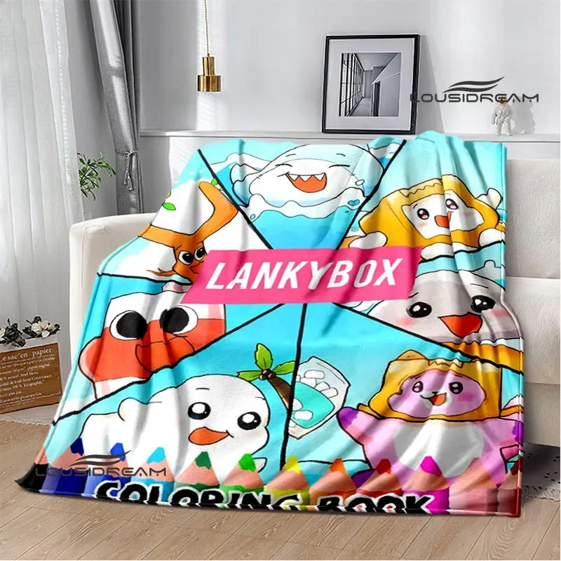 Leuke Lankybox Foxy Boxy cartoon Bedrukte dekens Picknickdeken Flanel Warme deken Reisdekens beddengoed Verjaardagscadeau