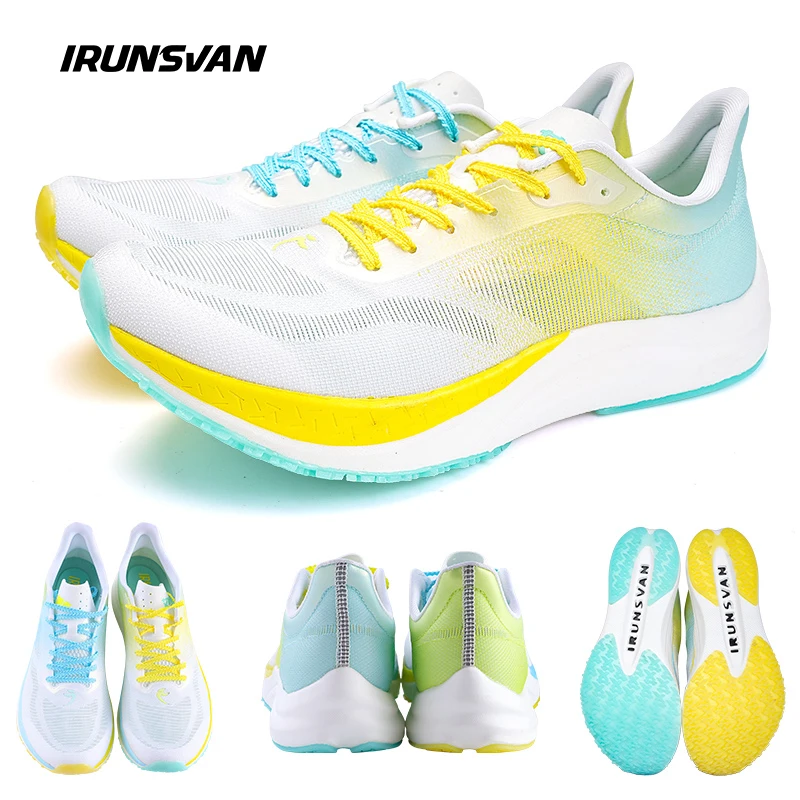 IRUNSVAN Carbon Nylon Plate Marathon Running Racing Shoes Profesjonalne męskie wspierające ultralekkie trampki odbijające