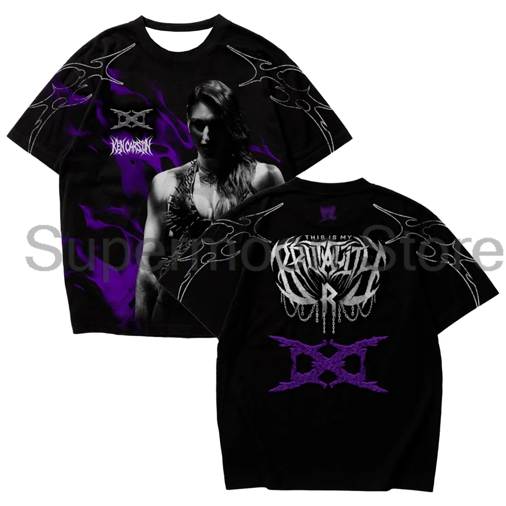 Unisex Complex Ken Carson x Rhea Ripley T-shirt Crewneck Short Sleeve Polyester Tee Men Women Outdoor Streetwear Tops