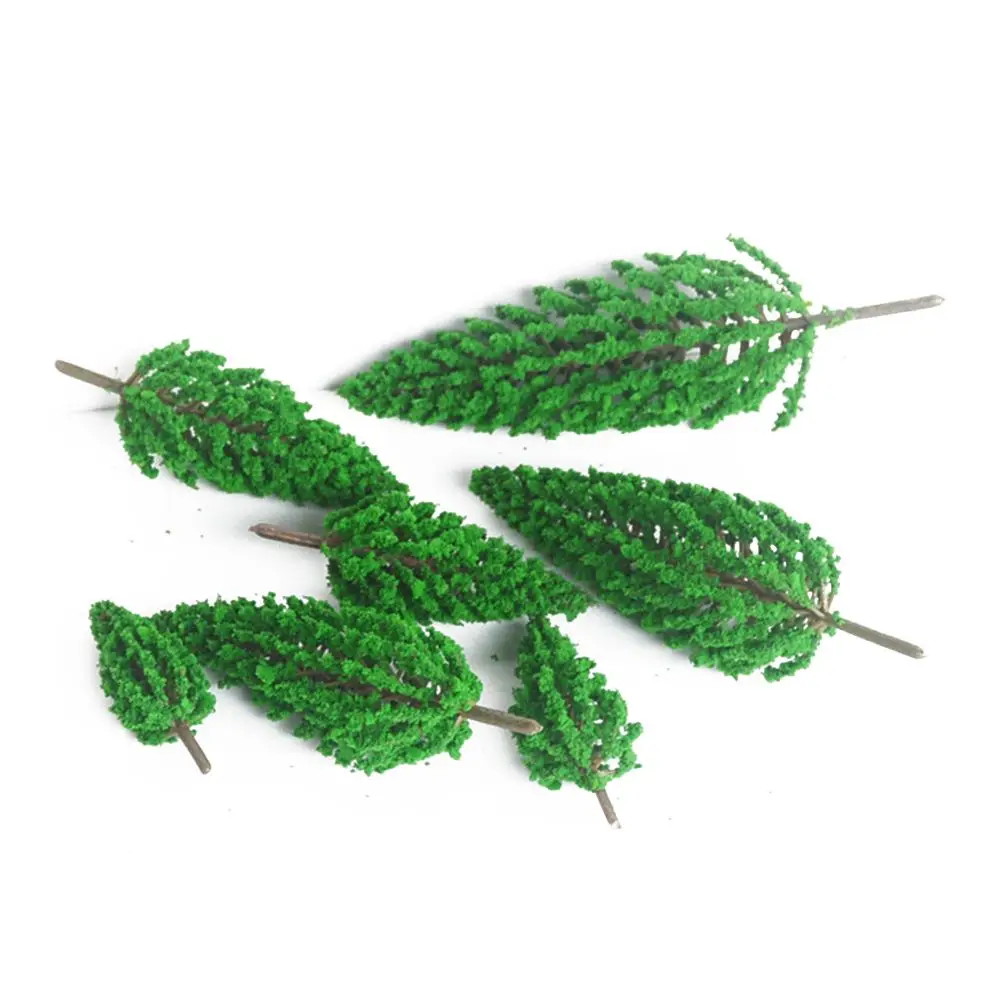 30pcs DIY Scale Materials Railroad Decor Buliding Layout Artificial Cedar Tree Miniature Model Green Scenery Scene Model