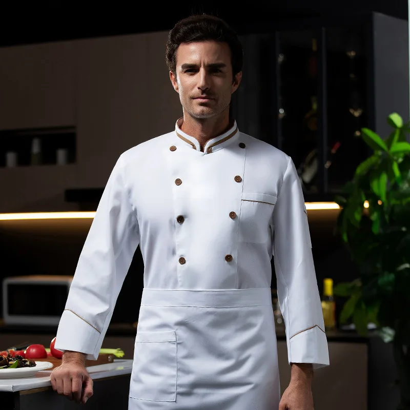 

Western Restaurant Chef Uniform Autumn Winter Outfit Catering Hotel Canteen Baker Cake Shop Work Clothes Long Sleeve