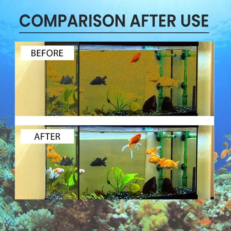 Fish Tank Cleaner Tablet Moss Reduce Control Algae Impurities Chlorine Remover Pond Water Purification Algaecide Cleaning Agent