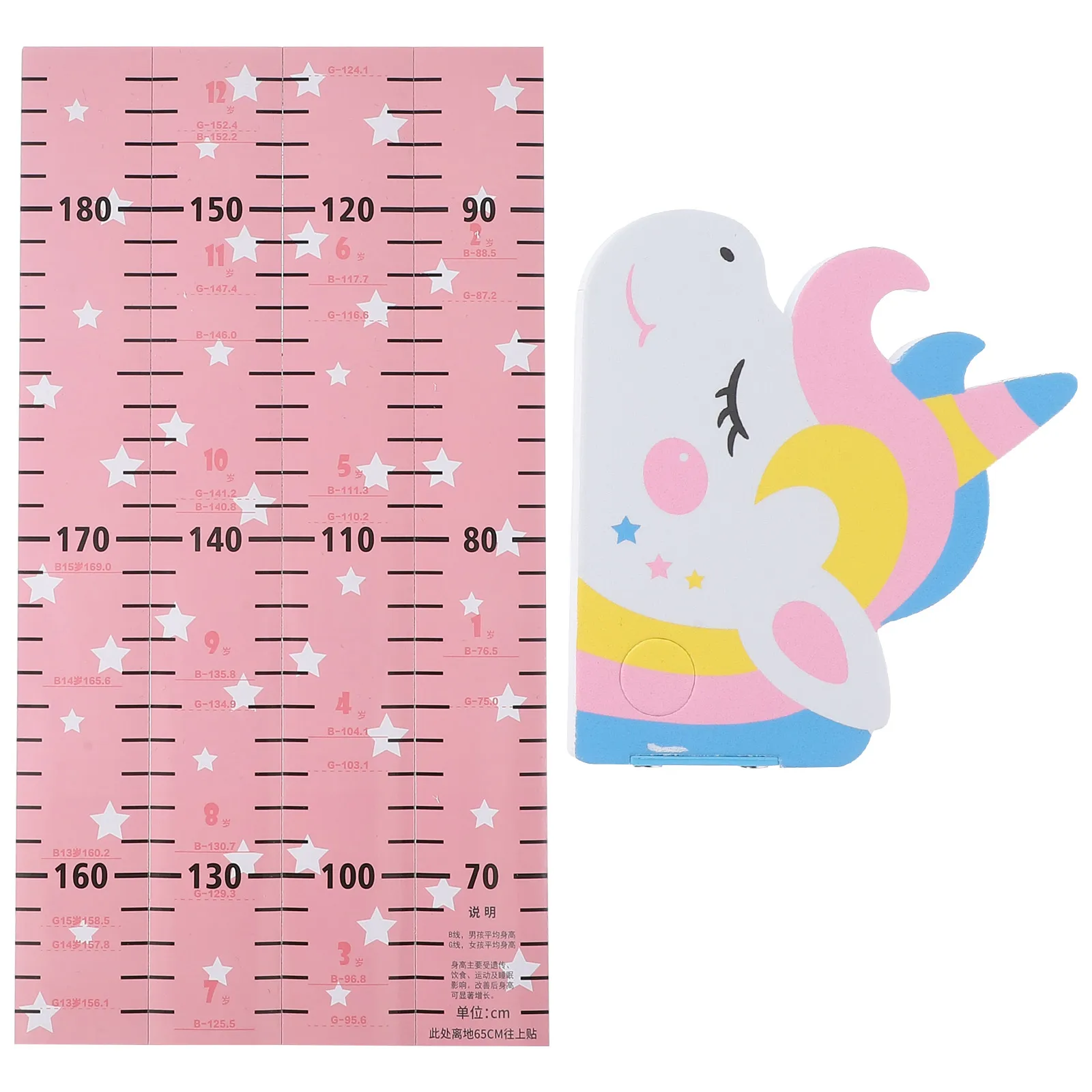 

3D Kids Height Sticker Wall Decor Growth Chart Removable Baby Ruler Cartoon Animal Pattern Wall Decal Height Measuring Tool
