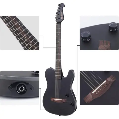 बुलफाइटर साइलेंट गिटार नायलॉन 6 स्ट्रिंग ट्रैवल इलेक्ट्रॉनिक क्लासिकल पोर्टेबल बिल्ट इन पिकअप स्टील गिटार केस बैग स्ट्रैप स्ट्र 8 best sales शास्त्रीय गिटार - №2