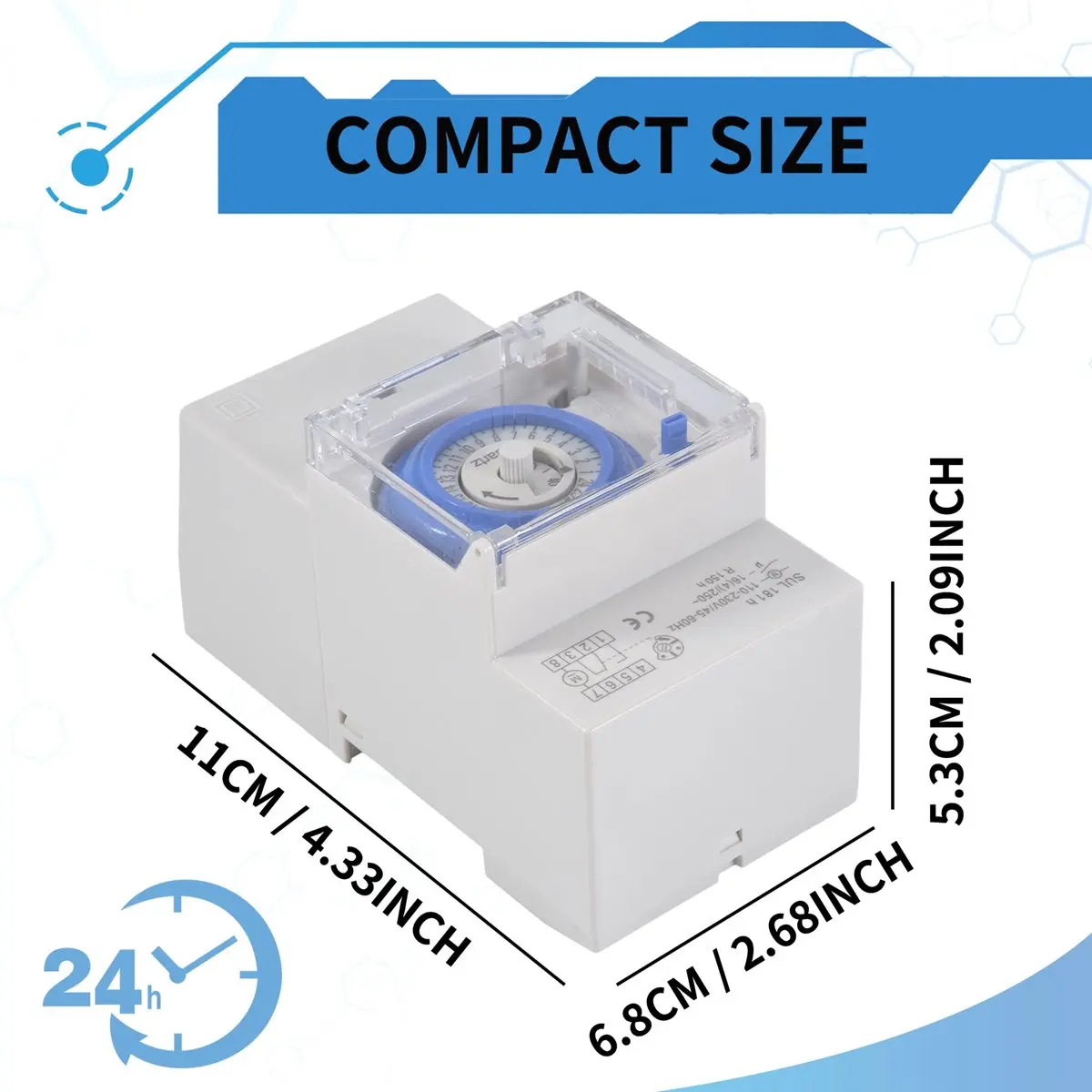 Механический таймер HOPE SUL181H, 24 часа, программируемое реле времени, электрический программируемый таймер на 24 часа, таймер-выключатель для DIN-рейки