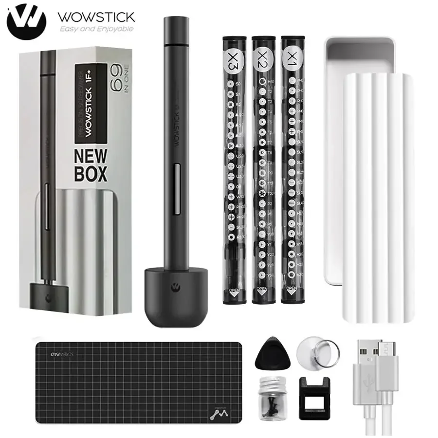 Wowstick 1F+ Pro 64 In 1 Electric Screwdriver Kit with Lithium-ion Battery, LED Light and Driver Cordless,