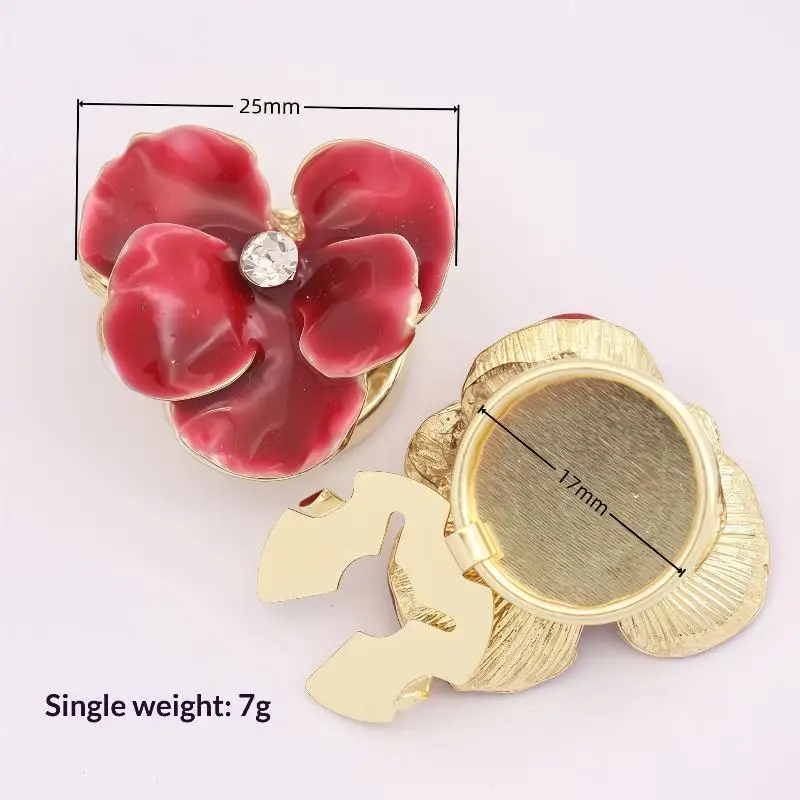 Knopfabdeckung 2 Stück Elegante Emaille-Blumen-Manschettenknöpfe für Damen Hemdknopfabdeckungen Hochzeits-Party-Accessoires Modeschmuck Geschenke – Detail 9