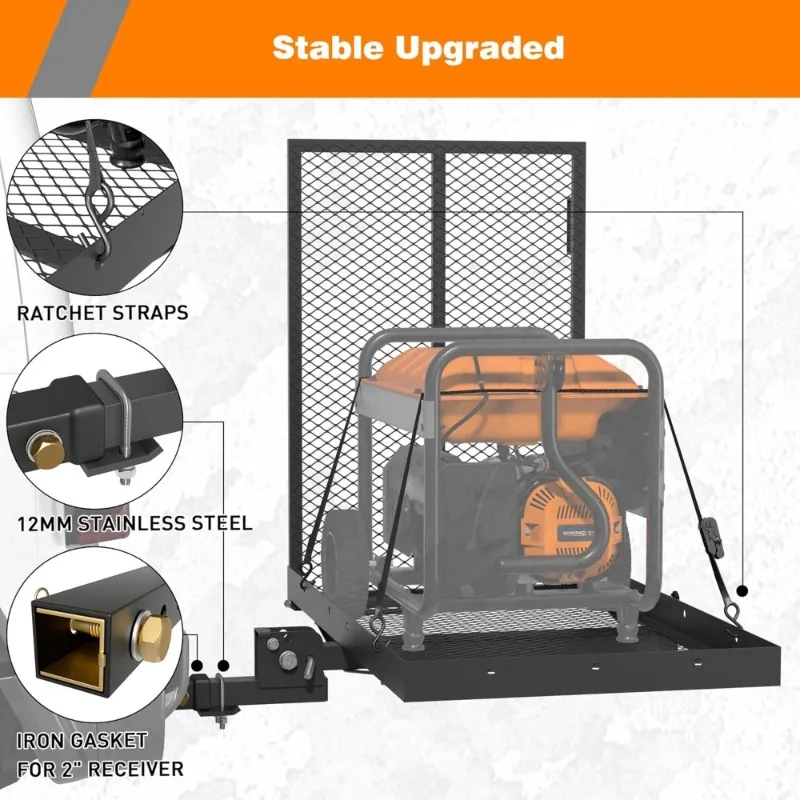 وصلة حامل البضائع مع منحدر قابل للطي 50x29x4 500 رطل الصلب التنقل سكوتر كرسي متحرك الناقل لاستقبال 2 بوصة مع