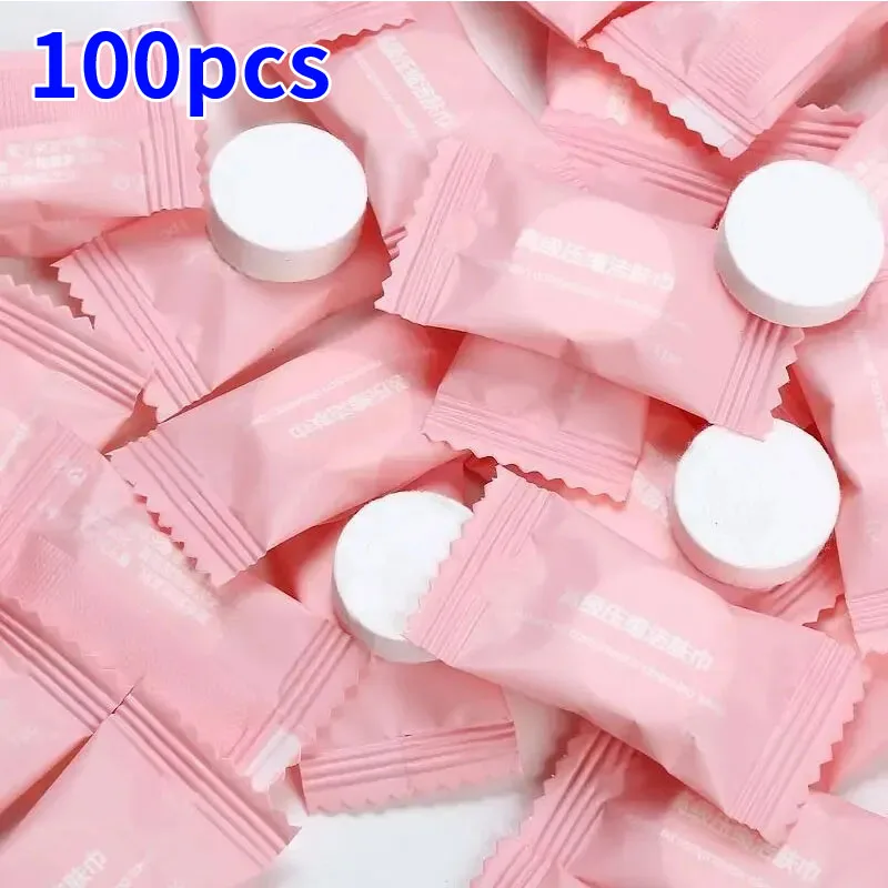 10-100PCS Mini Compressed Towel Disposable Capsules Towels Magic Face Care Tablet Outdoor Travel Cloth Wipes Paper Tissue