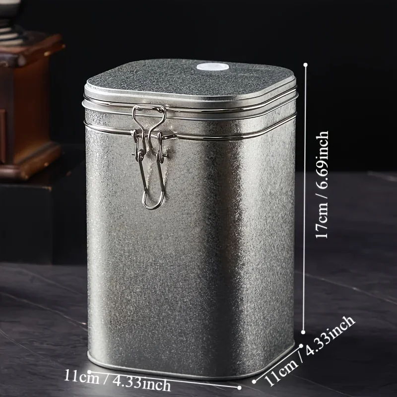 11*17cm Metal Coffee Bean Smoking Herb Tobacco shreds containers Multipurpose Square Sealed Storage Jar With Lid Exhaust Valve