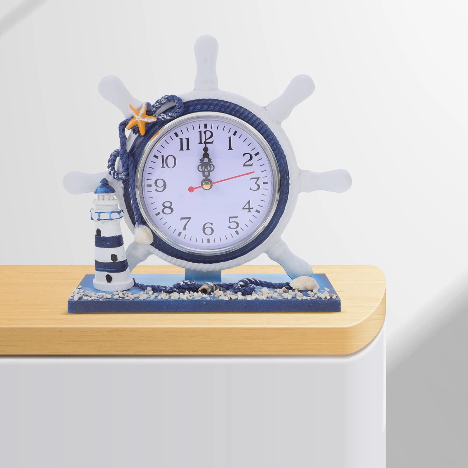 

Nautical Style Lighthouse Clock Retro Silent Decor Vintage LivingRoom Table Household Wall Hanging Ocean naments Art Gifts