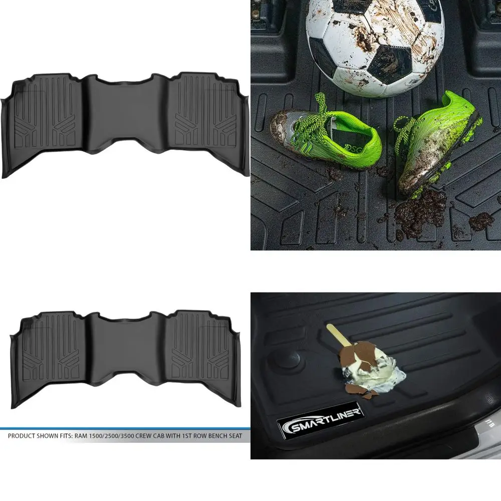 

SMARTLINER Floor Mats 2nd Row Liner Compatible with 2009-2011 Dodge Ram 1500