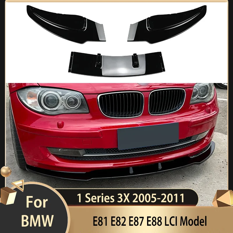 For BMW 1 Series 3X 2005-2011 E81 E82 E87 E88 LCI Model Car Front Bumper Lip Spoiler Spiltter Diffuser By ABS body kit Tuning